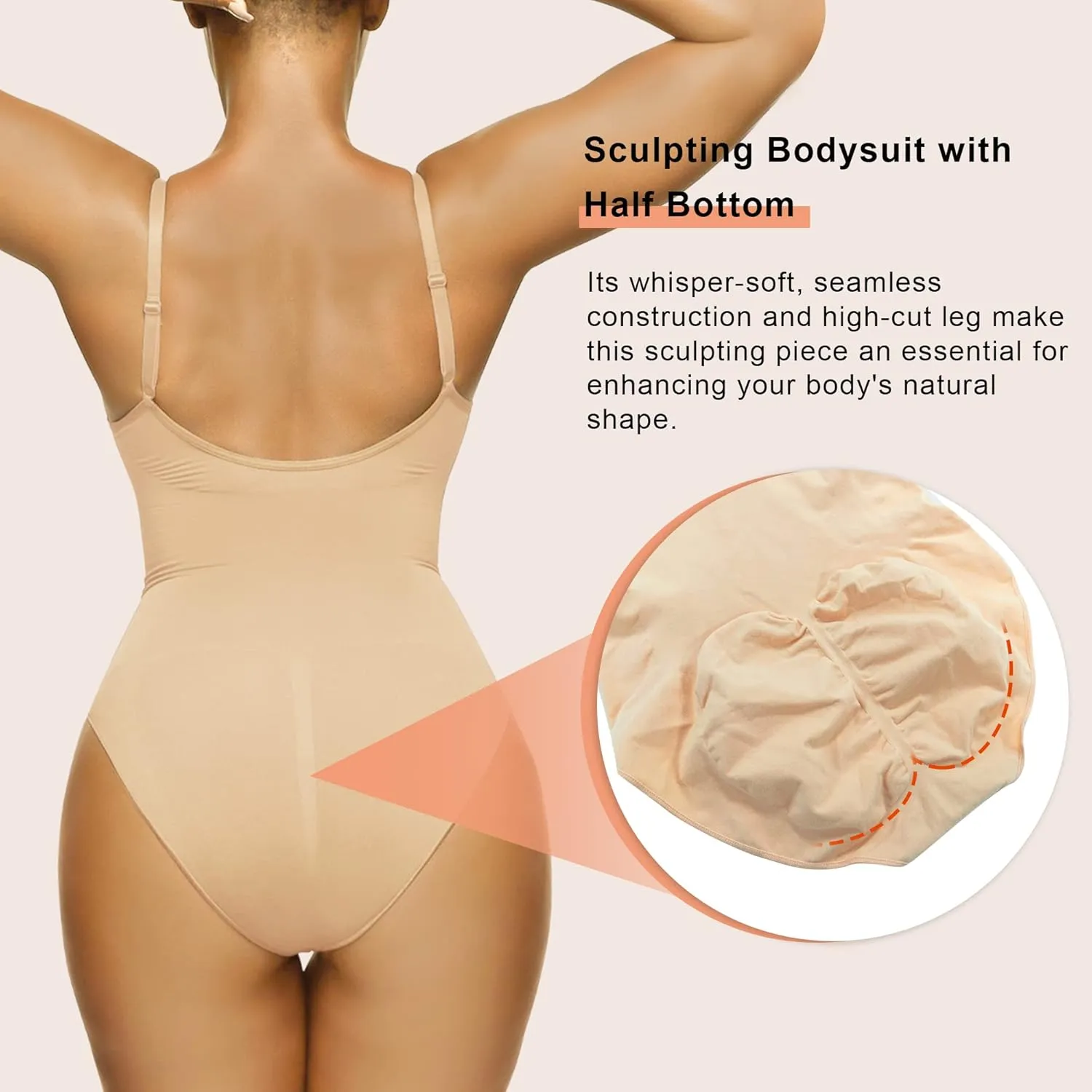 SHAPERX Women's Shapewear Bodysuit Tummy Control Body Shaper Seamless Sculpting Snatched Waist Body Suit