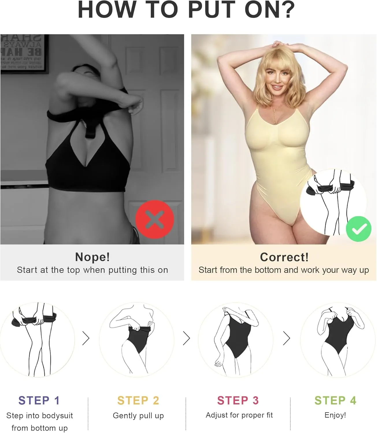 SHAPERX Women's Shapewear Bodysuit Tummy Control Body Shaper Seamless Sculpting Snatched Waist Body Suit