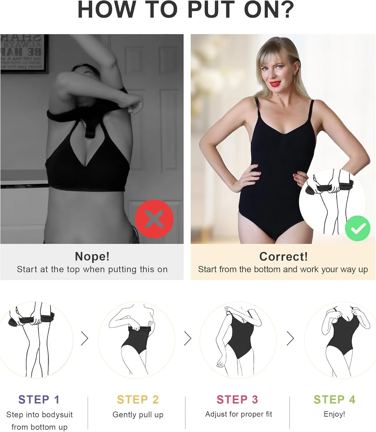 SHAPERX Women's Shapewear Bodysuit Tummy Control Body Shaper Seamless Sculpting Snatched Waist Body Suit