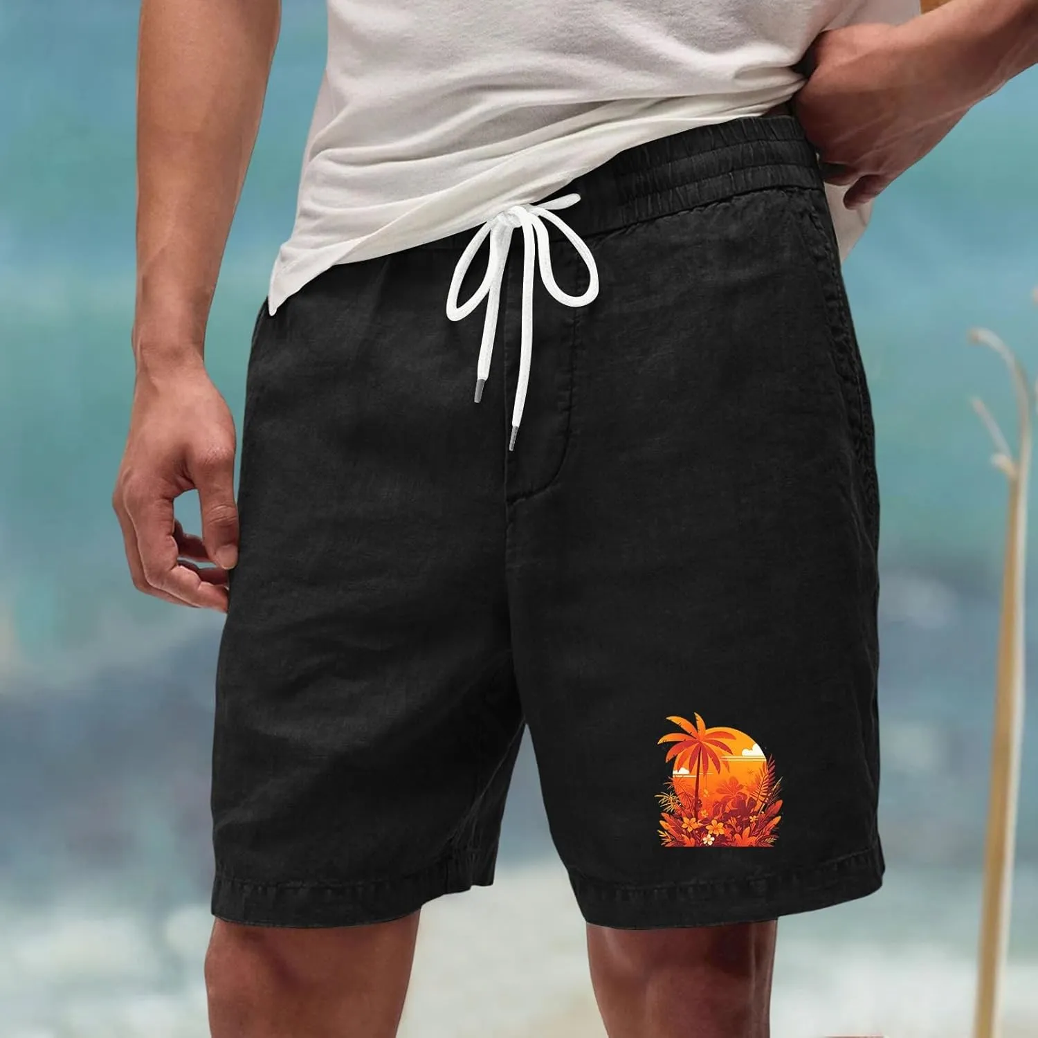 Shorts for Men Running Shorts for Men Fashion Printed Summer Lightweight Activewear Ripstop Camping with Pockets Trunks