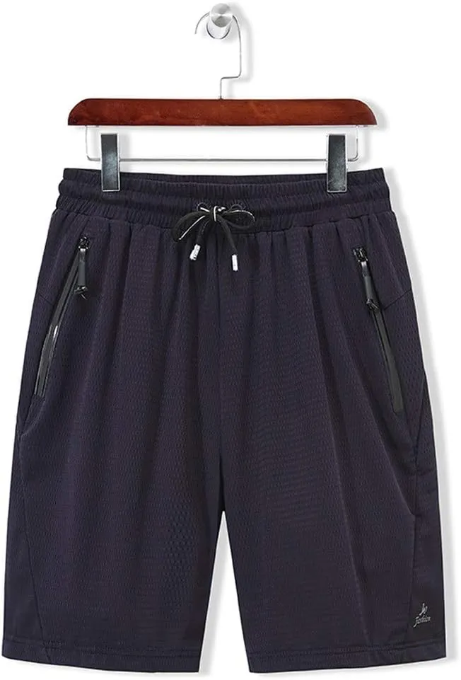 Shorts Men Athletic Men's Solid Mesh Quick Dry Athletic Gym Shorts Running Shorts Basketball Shorts with Drawtring