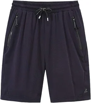 Shorts Men Athletic Men's Solid Mesh Quick Dry Athletic Gym Shorts Running Shorts Basketball Shorts with Drawtring