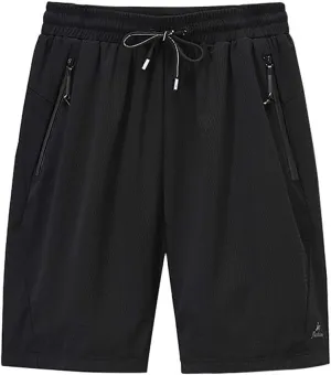 Shorts Men Athletic Men's Solid Mesh Quick Dry Athletic Gym Shorts Running Shorts Basketball Shorts with Drawtring