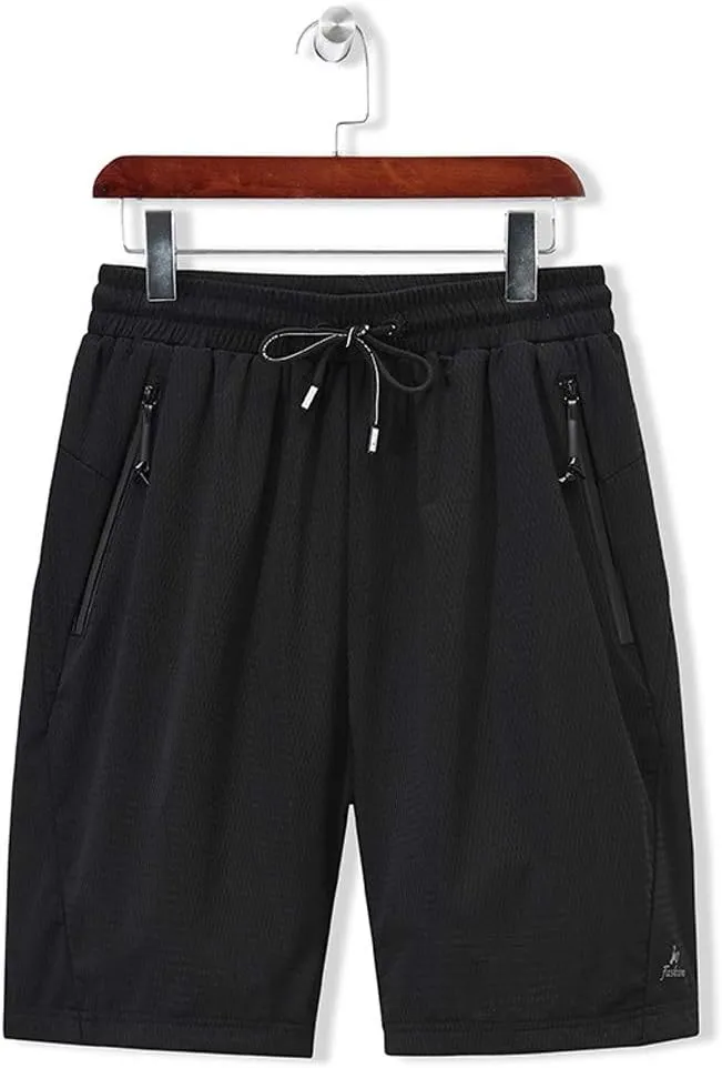 Shorts Men Athletic Men's Solid Mesh Quick Dry Athletic Gym Shorts Running Shorts Basketball Shorts with Drawtring