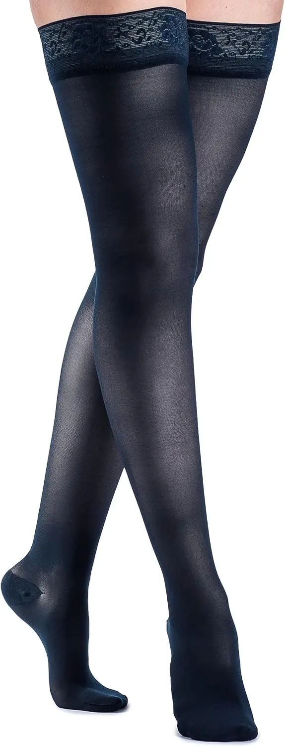 SIGVARIS Women’s Style Sheer 780 Closed Toe Thigh-Highs w/Grip Top 15-20mmHg