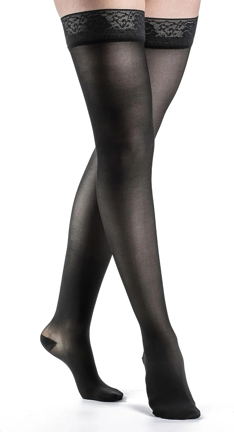 SIGVARIS Women’s Style Sheer 780 Closed Toe Thigh-Highs w/Grip Top 15-20mmHg