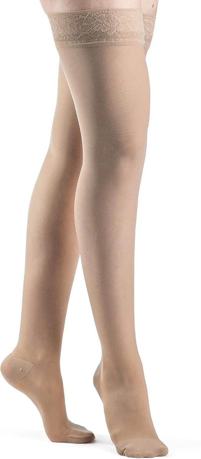 SIGVARIS Women’s Style Sheer 780 Closed Toe Thigh-Highs w/Grip Top 15-20mmHg