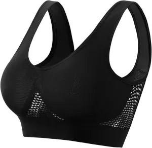 Sports Bras for Women High Support Breathable Full Coverage Push up Bra Soft Comfort Underwear Wireless Mesh Bra