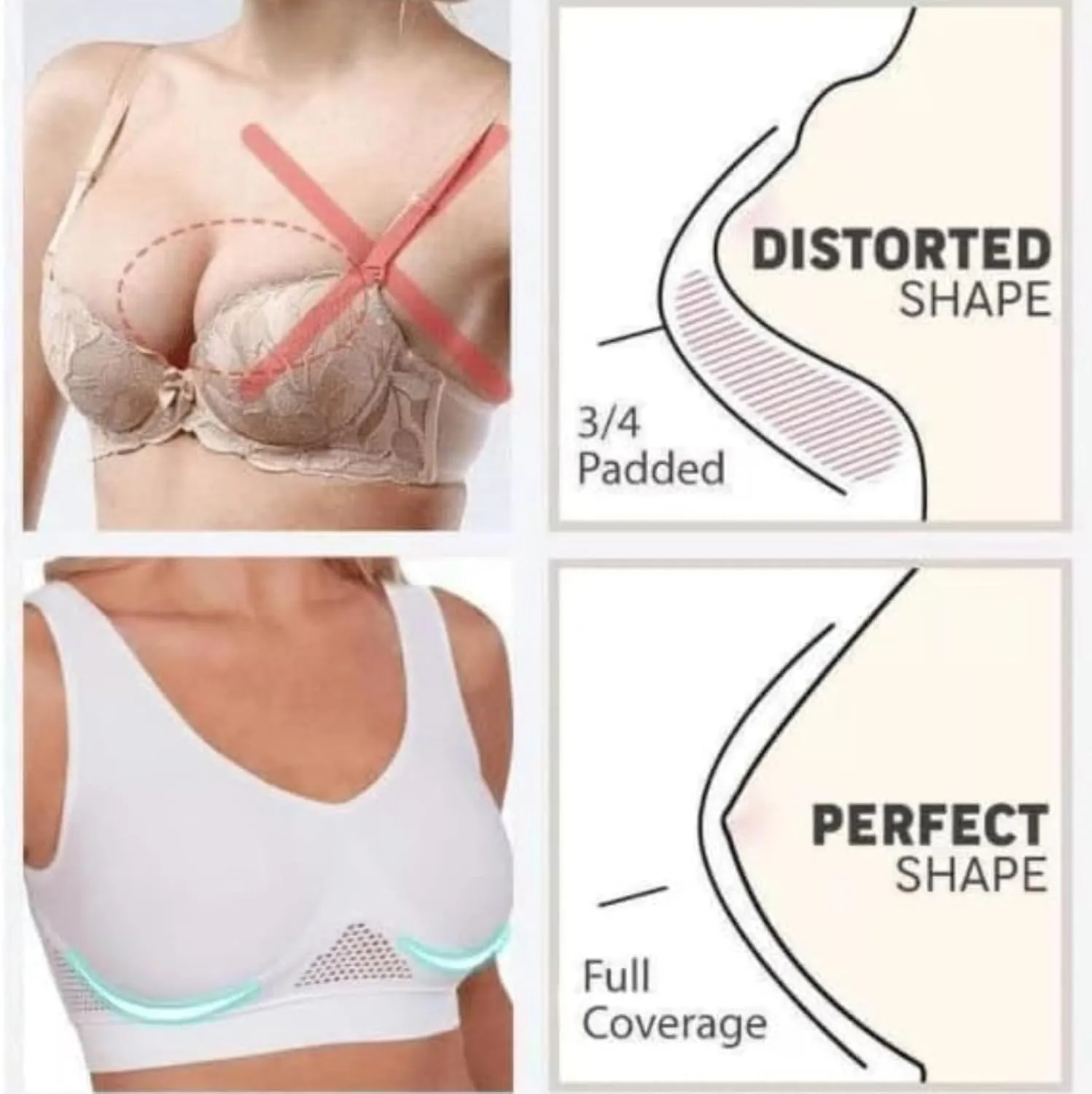 Sports Bras for Women High Support Full Coverage Active Bras Plus Size Tank Top Underwear Wireless Seamless Soft Bras
