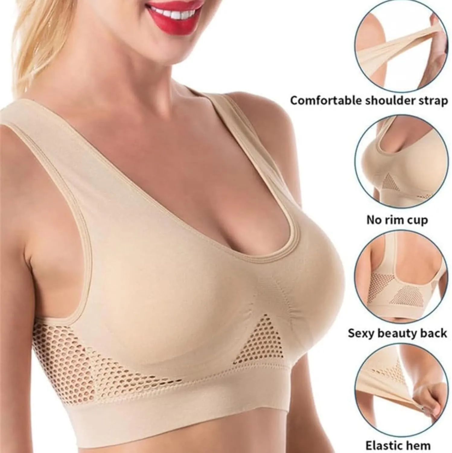 Sports Bras for Women High Support Full Coverage Active Bras Plus Size Tank Top Underwear Wireless Seamless Soft Bras