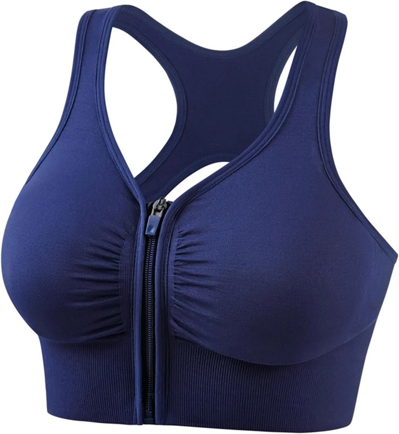 Sports Bras for Women Zip Front Quick Dry Comfy Workout Yoga Bras Push Up Supportive Racerback Gym Running Bras