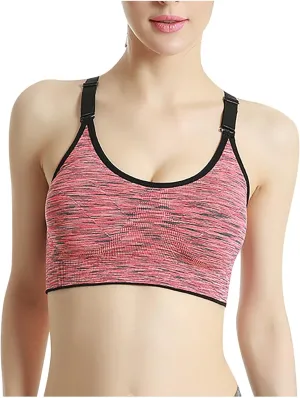 Sports Yoga Bras for Women Quick-Dry Padded Wirefree Tank Tops Cute Fitness Running Camisole Workout Gym Crop Top