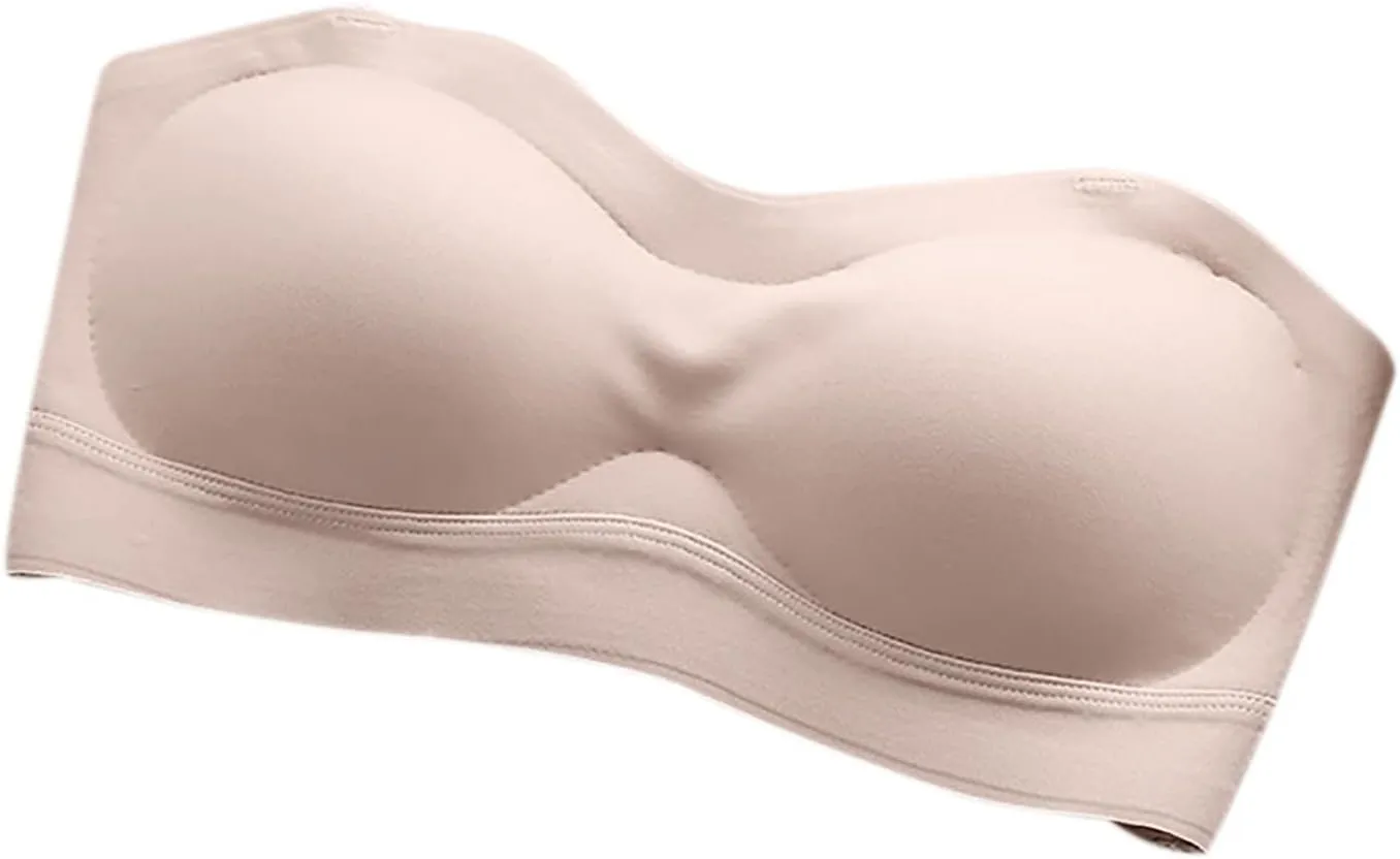 Strapless Bra for Women Smooth Push up Bras Lift Wireless Underwear Non Slip Silicone Bandeau Bralette Tube Top