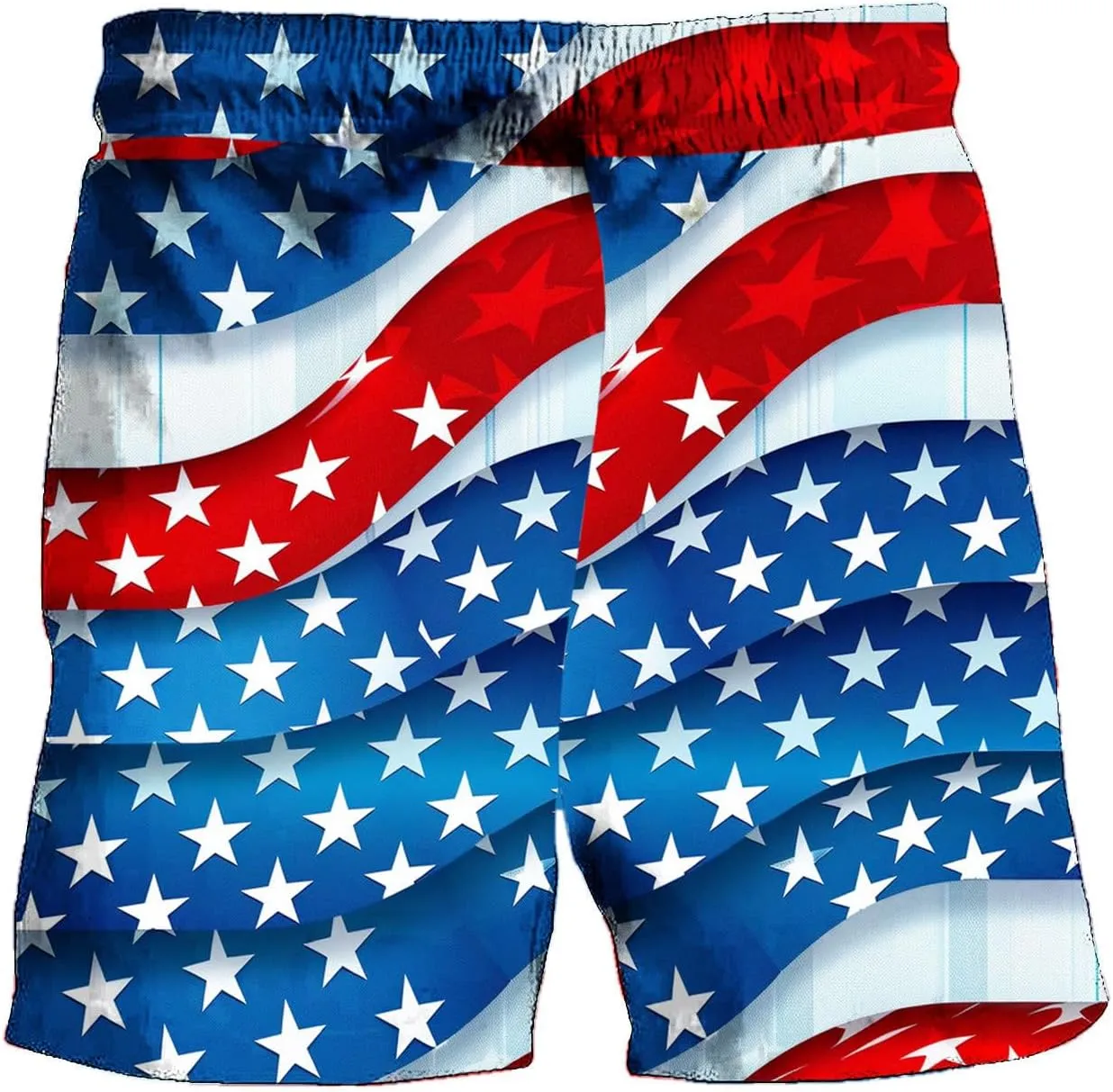Swim Trunks Mens Quick Dry Board Shorts with Mesh Lining Pockets Breathable Surf Beach Swimwear 4th of July Patriotic