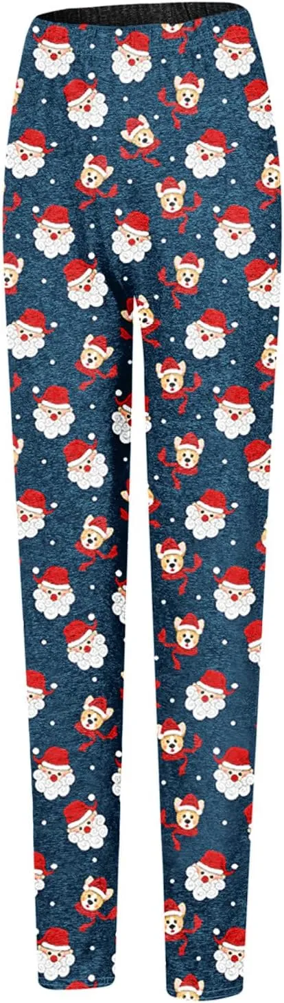 Thick Winter Warm Thermal High Waisted Women Long Printed Christmas Pants Cold Weather with Pockets Womens Leggings