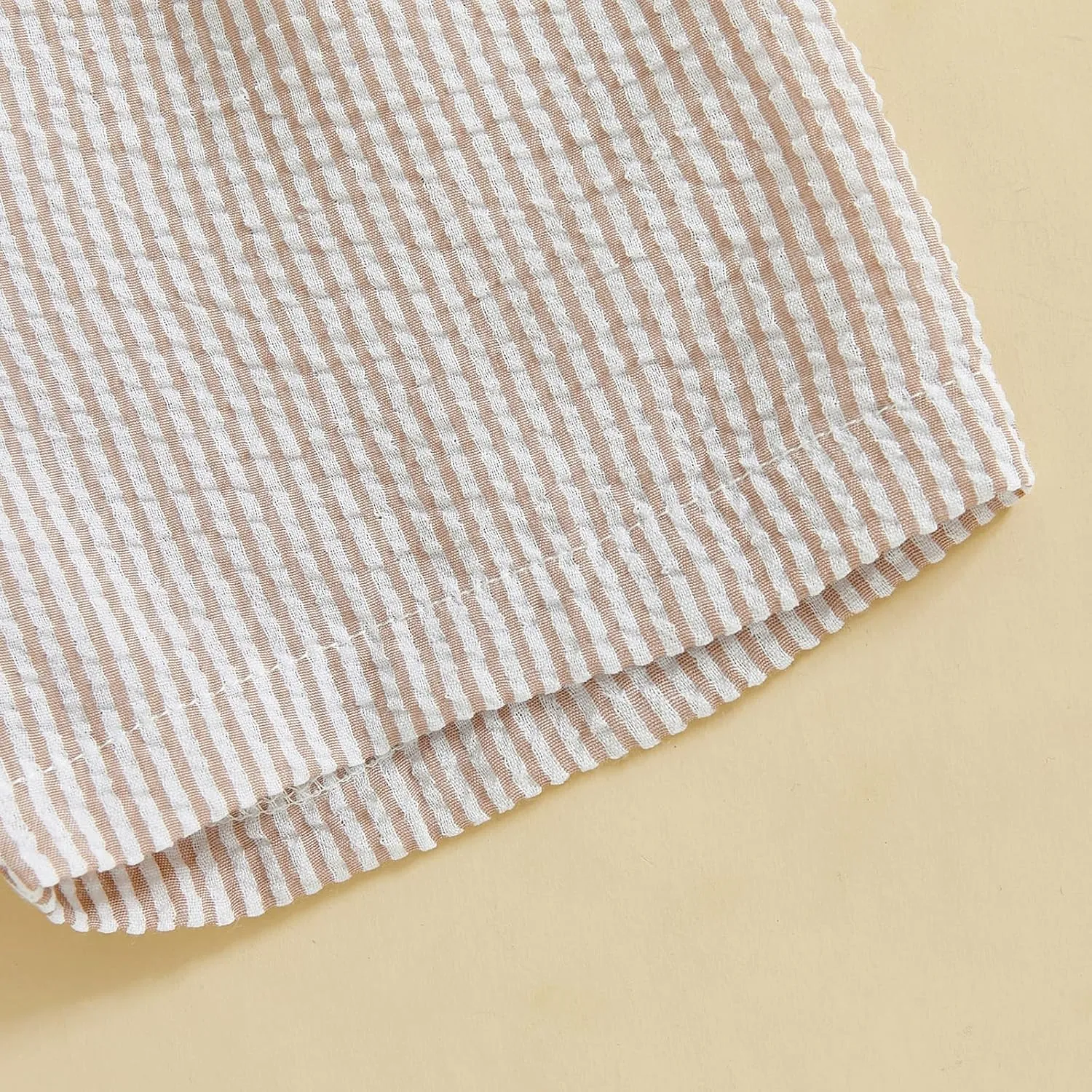 Toddler Baby Boy Girl Striped Boxer Shorts Elastic Waist Wide Leg Linen Seersucker Shorts Infant Summer Beach Bottom