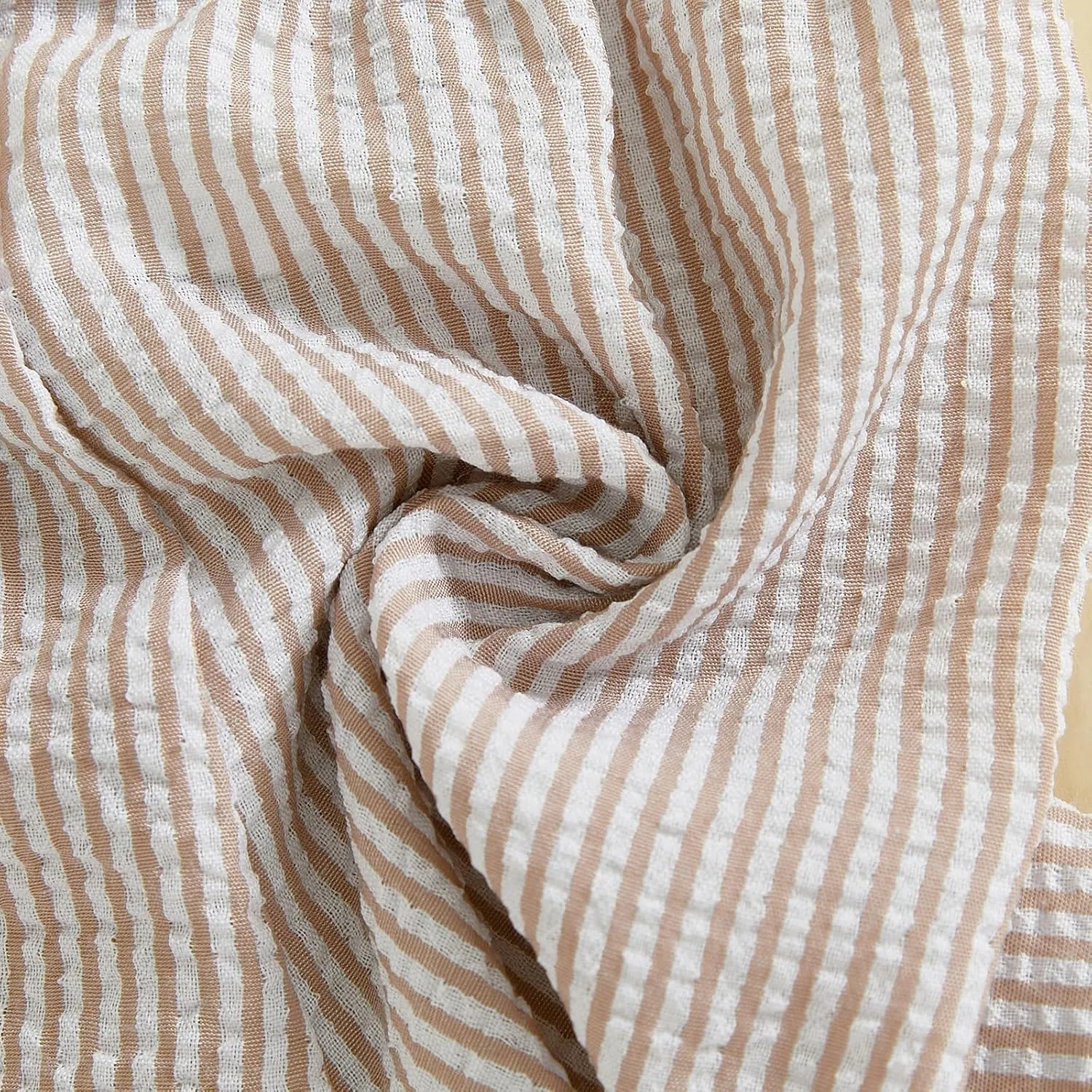 Toddler Baby Boy Girl Striped Boxer Shorts Elastic Waist Wide Leg Linen Seersucker Shorts Infant Summer Beach Bottom