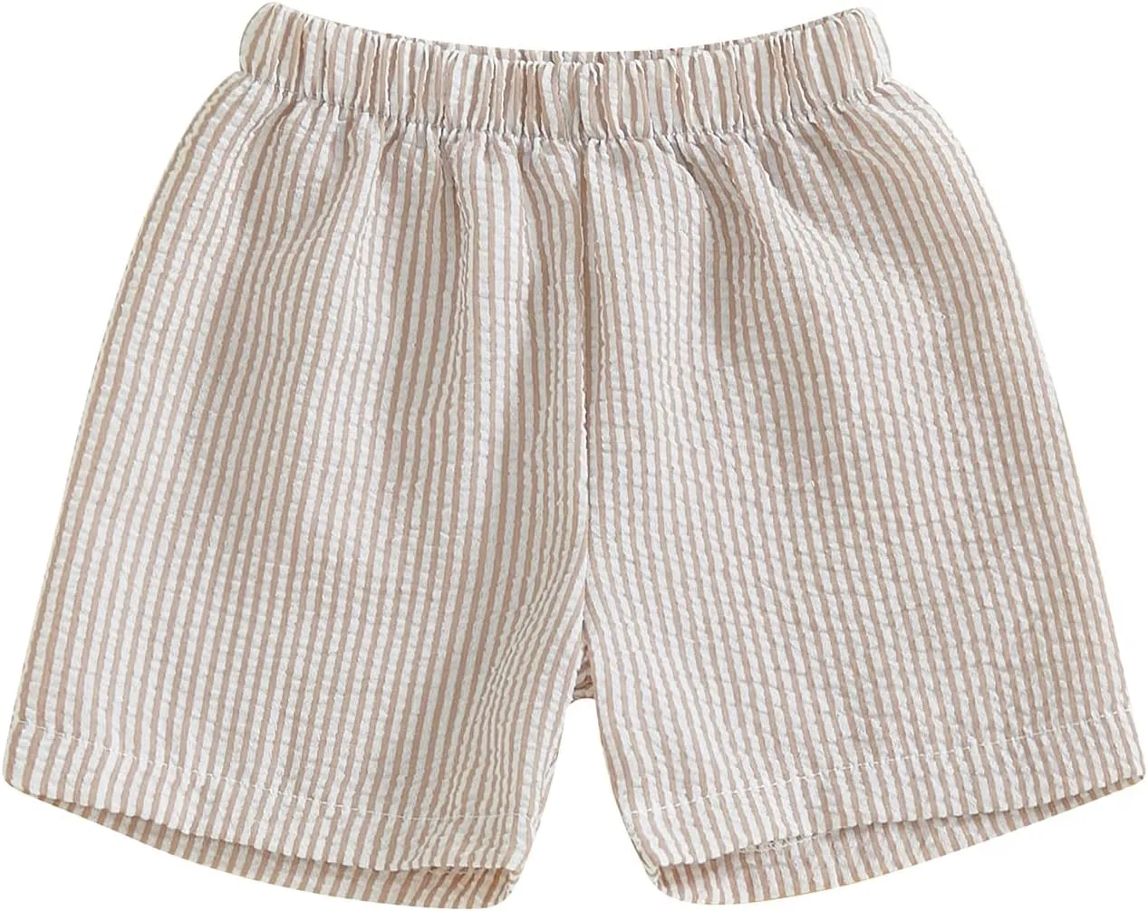Toddler Baby Boy Girl Striped Boxer Shorts Elastic Waist Wide Leg Linen Seersucker Shorts Infant Summer Beach Bottom