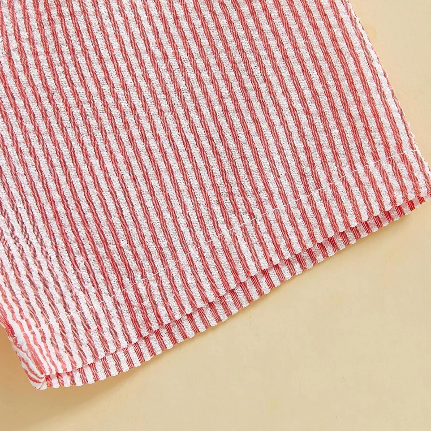 Toddler Baby Boy Girl Striped Boxer Shorts Elastic Waist Wide Leg Linen Seersucker Shorts Infant Summer Beach Bottom