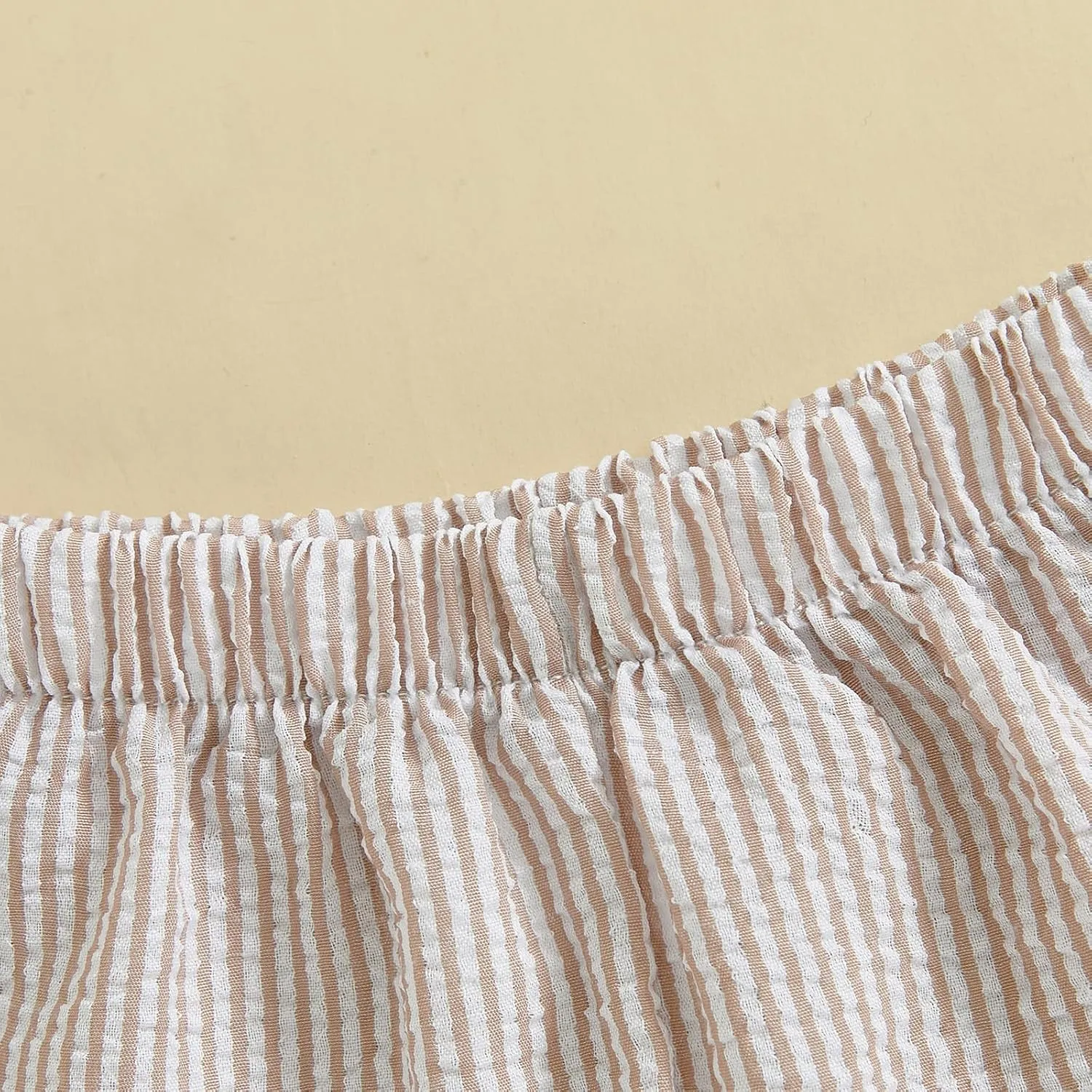 Toddler Baby Boy Girl Striped Boxer Shorts Elastic Waist Wide Leg Linen Seersucker Shorts Infant Summer Beach Bottom
