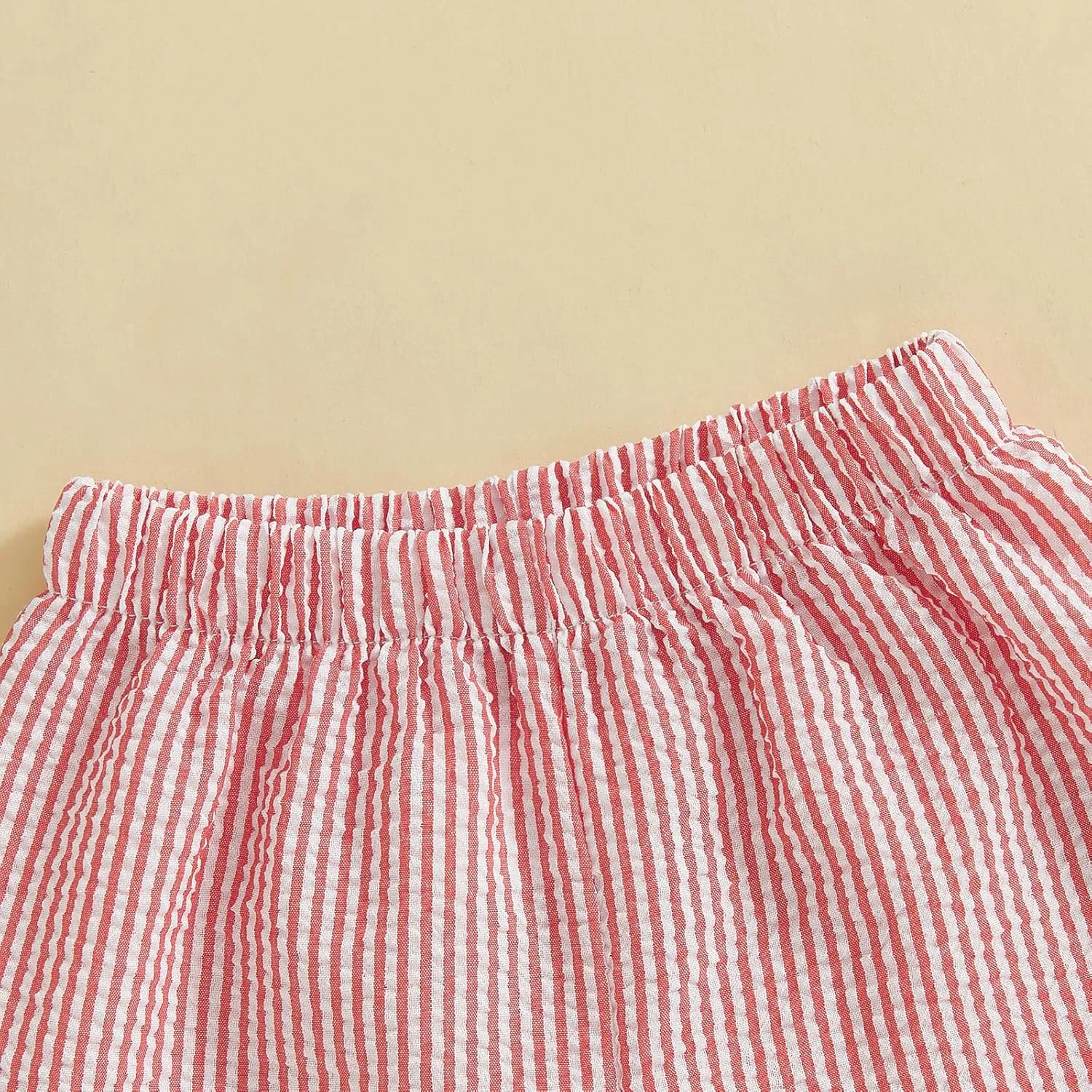 Toddler Baby Boy Girl Striped Boxer Shorts Elastic Waist Wide Leg Linen Seersucker Shorts Infant Summer Beach Bottom