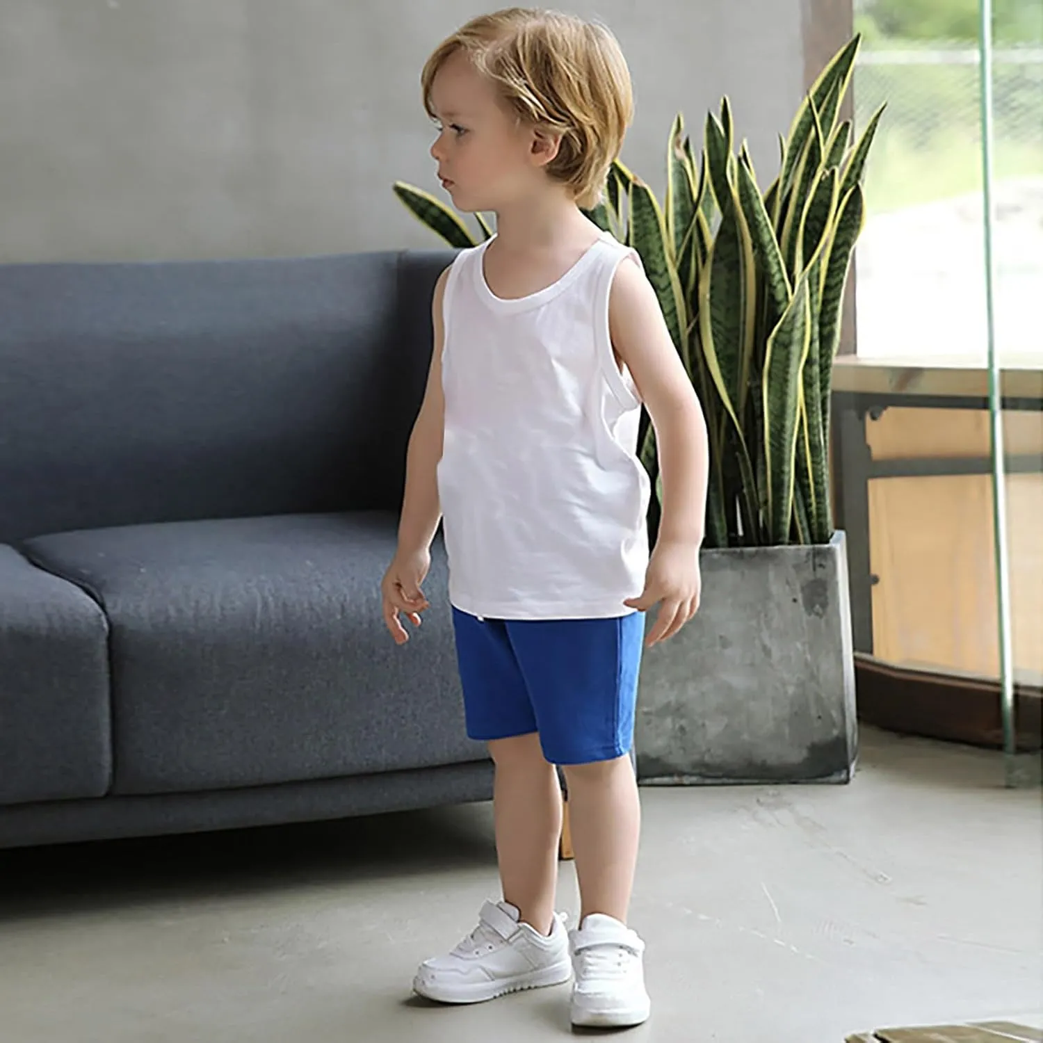 Toddler Baby Boy Shorts Drawstring Elastic Waist Pull On Jogger Shorts Cotton Girls Summer Casual Cargo Pants Solid