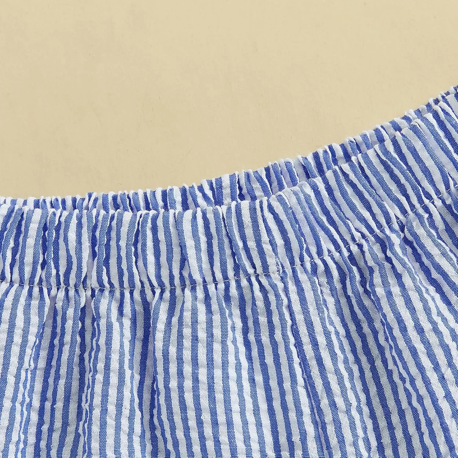 Toddler Kids Baby Boy Girl Gingham Seersucker Shorts Elastic Waist Striped Shorts Summer Casual Short Pants Bottoms