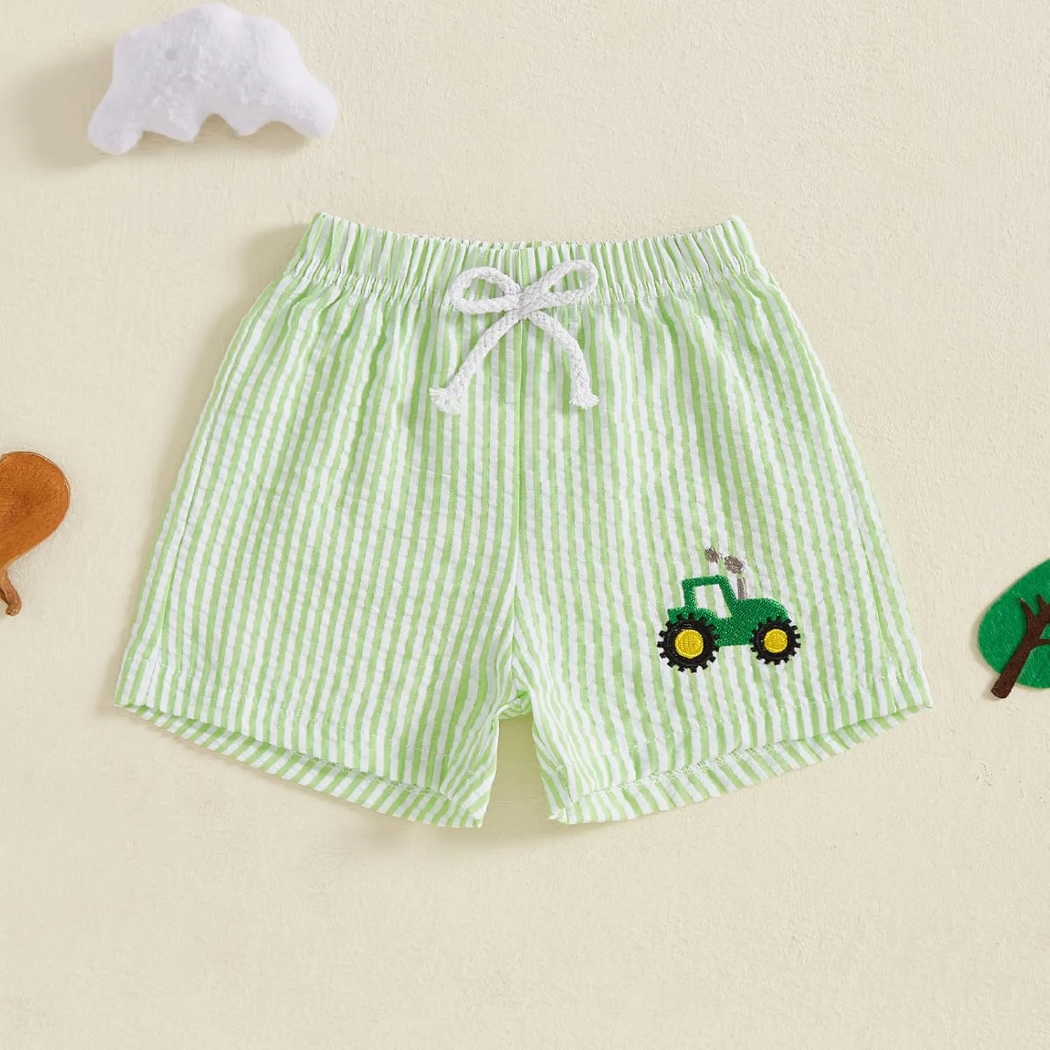 Toddler Kids Baby Boy Girl Gingham Seersucker Shorts Elastic Waist Striped Shorts Summer Casual Short Pants Bottoms