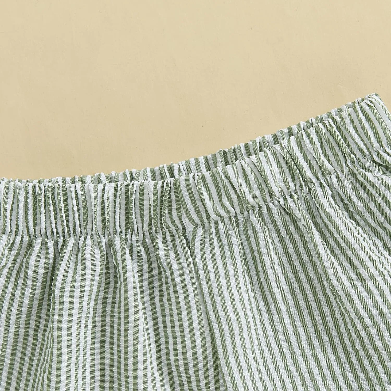 Toddler Kids Baby Boy Girl Gingham Seersucker Shorts Elastic Waist Striped Shorts Summer Casual Short Pants Bottoms