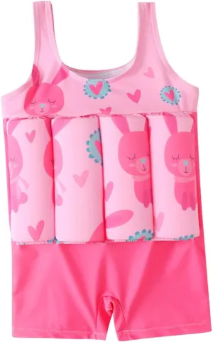 Toddler Swimsuit with Removable Buoyancy Summer Kids Floating Swimwear 6M-4Y