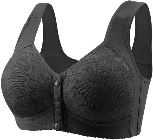 Underoutfit Bras for Women,No Underwire Breathable Bras Full Support Front Closure Bras Plus Size Front Button Bras