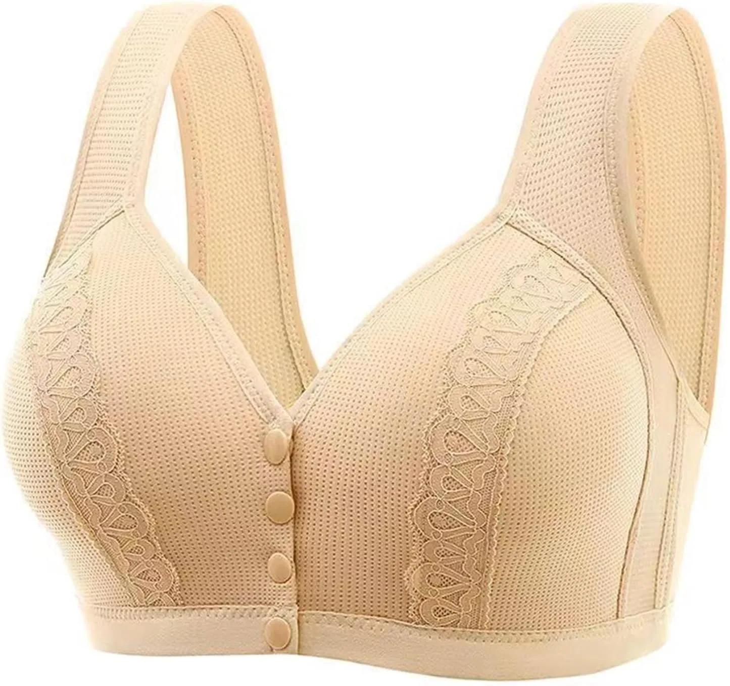Underoutfit Bras for Women,No Underwire Breathable Bras Full Support Front Closure Bras Plus Size Front Button Bras