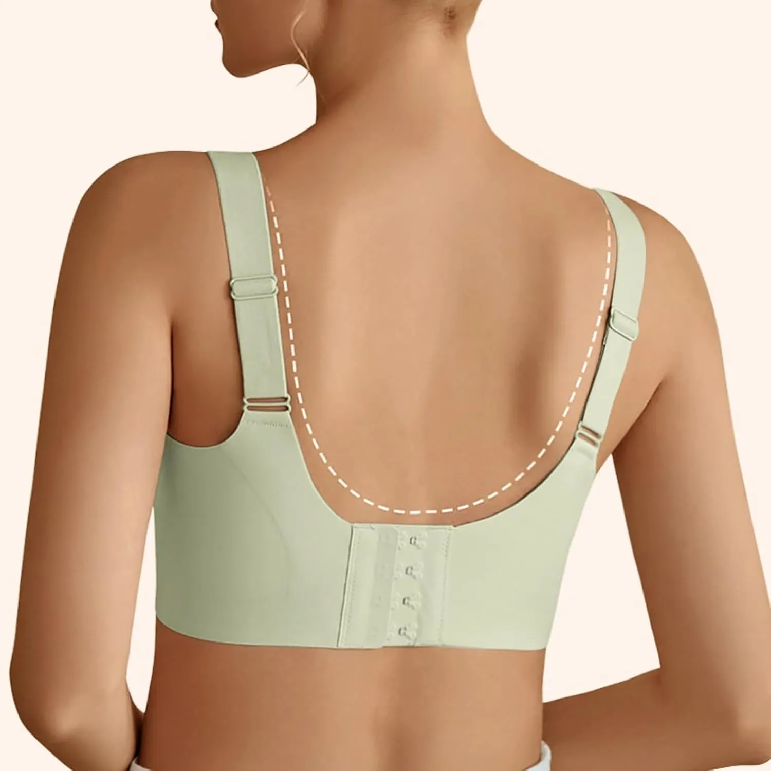 V Neck Bra Padded Seamless Wireless Adjustable Straps No Underwire with Soft Support Regular and Plus Size