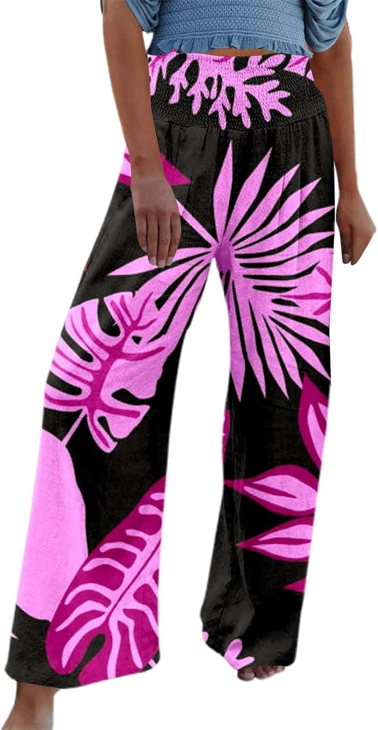 Wide Leg Pants for Womens Elastic High Waisted Stretchy Straight Trousers Lounge Sweatpants Business Casual Outfits