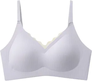 Wireless Push Up Bras for Women Lift Comfortable Seamless Top Gathered Without Rims Bra Full Coverage Sports Bralette