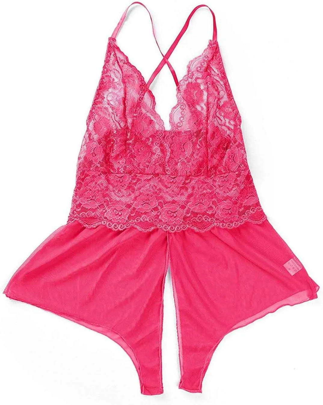 Women Lingerie Sheer Lace Mini Babydoll Teddy Sexy Bodysuit Backless Sleepwear