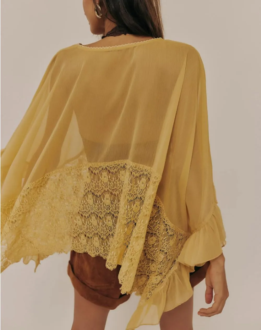 Women Tie Front Lace Trim Shirt Boho Short Sleeve Button Sheer Ruffle Flowy Blouse Y2K Coquette Going Out Tops