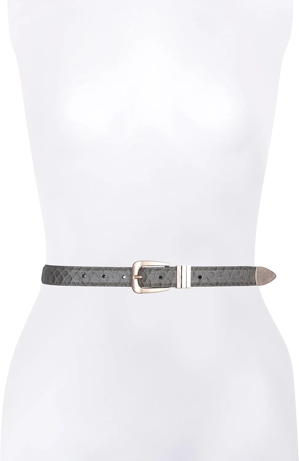 Women's 1 Inch Feather Edge Snake Belt with Triple Metal Keeper & Tip