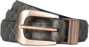 Women's 1 Inch Feather Edge Snake Belt with Triple Metal Keeper & Tip