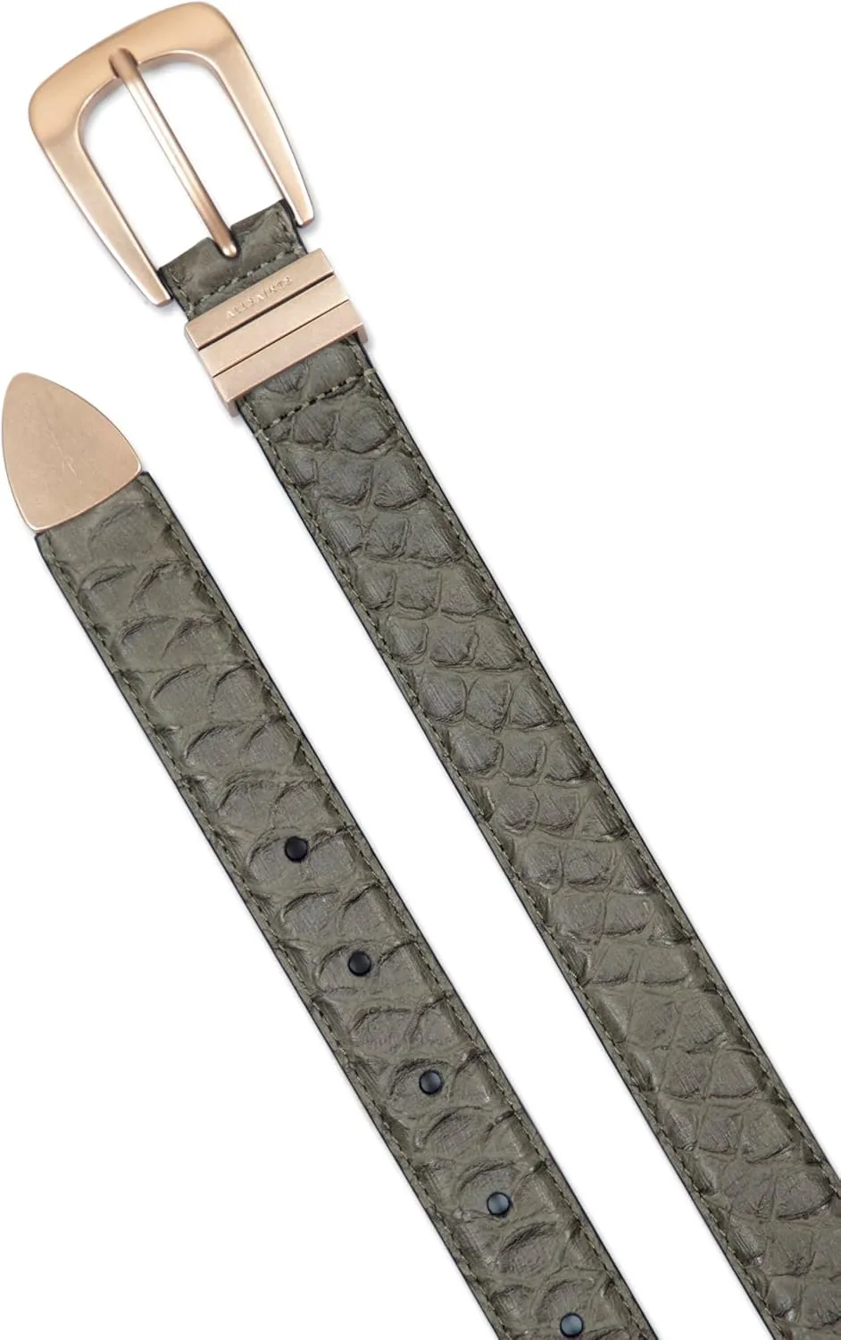 Women's 1 Inch Feather Edge Snake Belt with Triple Metal Keeper & Tip