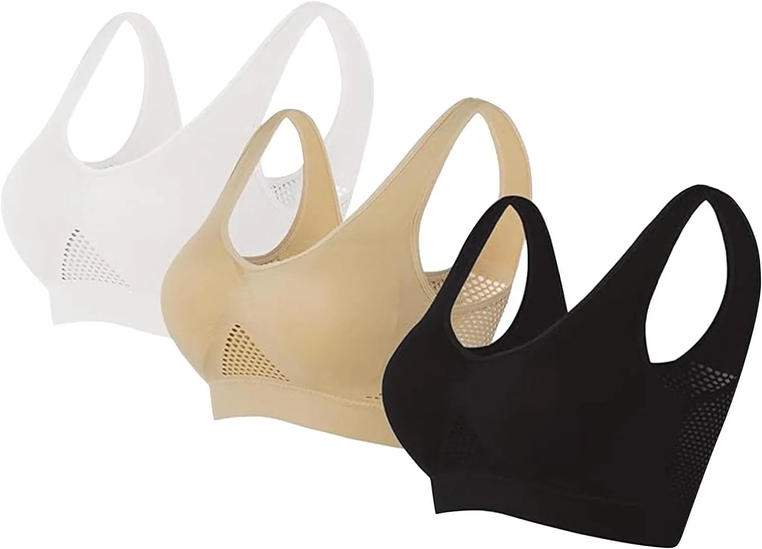 Womens Bras Wireless Bra Air Bra Everyday Bras Wire Free Bras with Support and Lift Racerback Sports Bras for Women