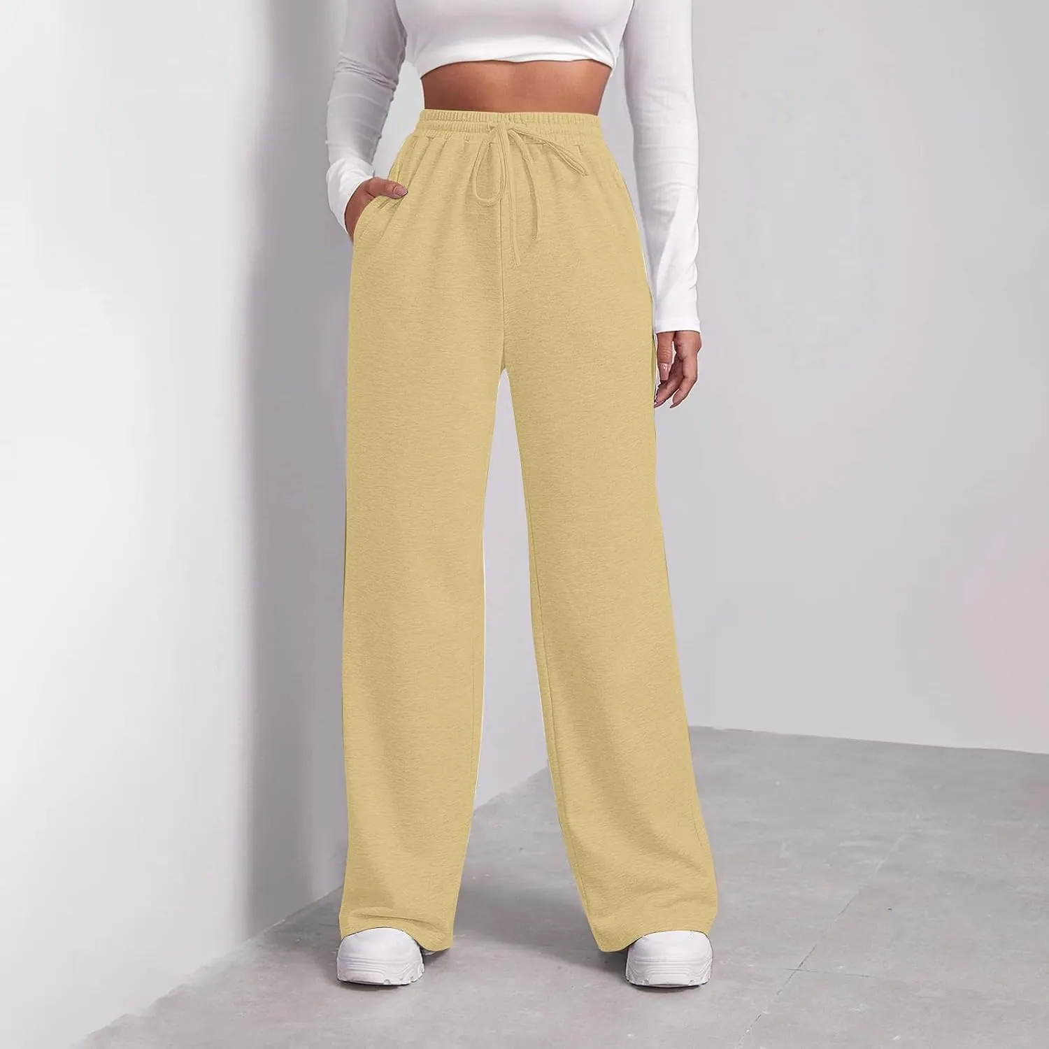 Womens Cargo Sweatpants Baggy Elastic Loose Pants Fall Winter Lounge Jogger Pants Lightweight for Yoga Sweat Pants