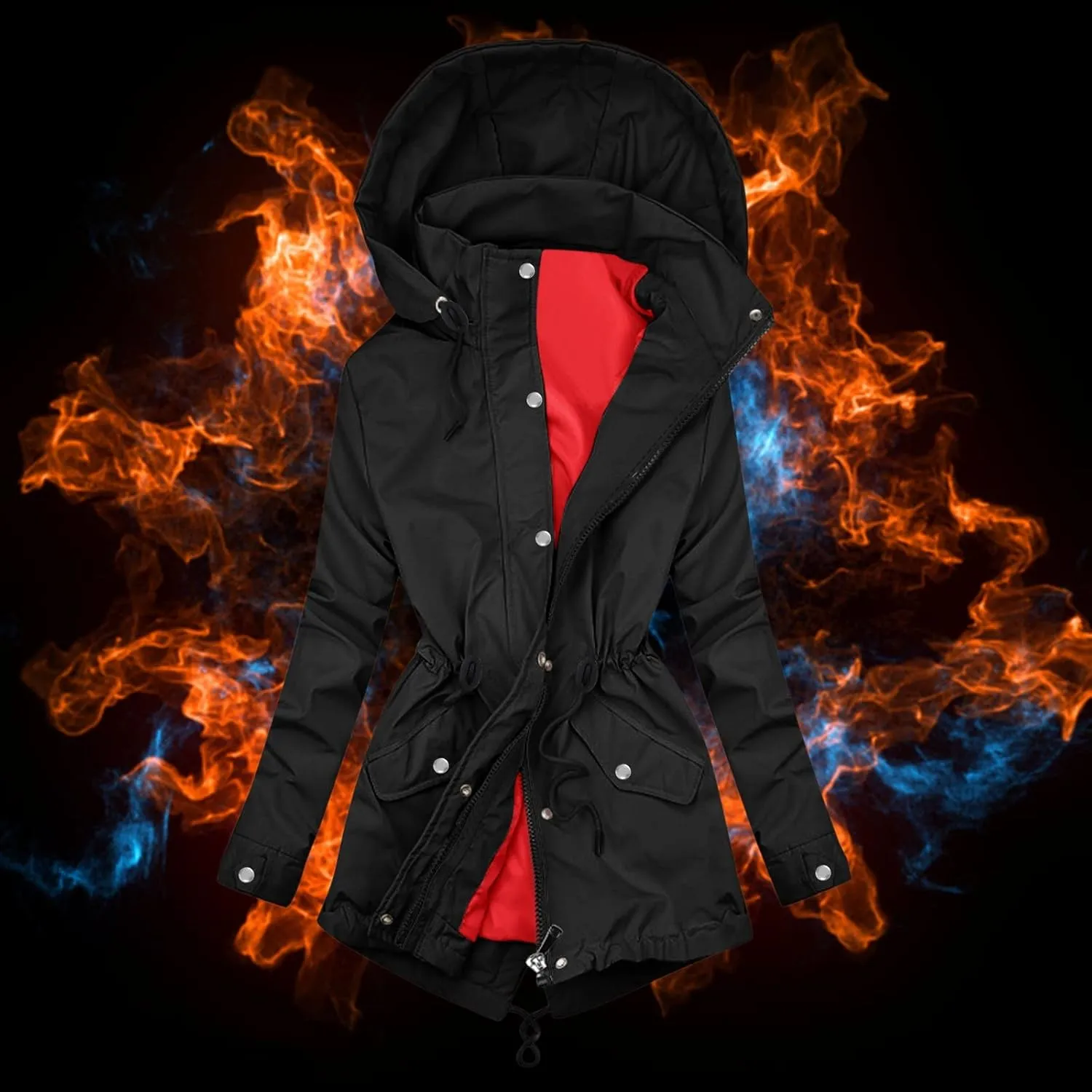 Womens Long Puffer Coat Lightweight Down Jacket Packable Parkas Jacket Maxi Water-Resistant Warm Hooded Padded Coat