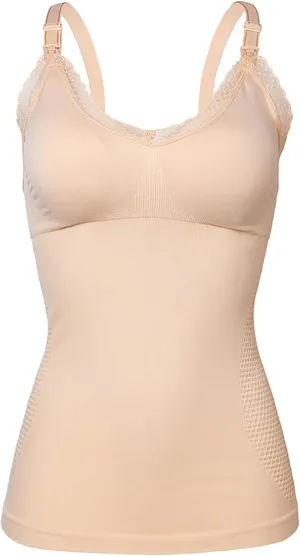 Womens Nursing Tank Tops Built in Bra for Breastfeeding Maternity Camisole Brasieres Breathable Cami Tank Top