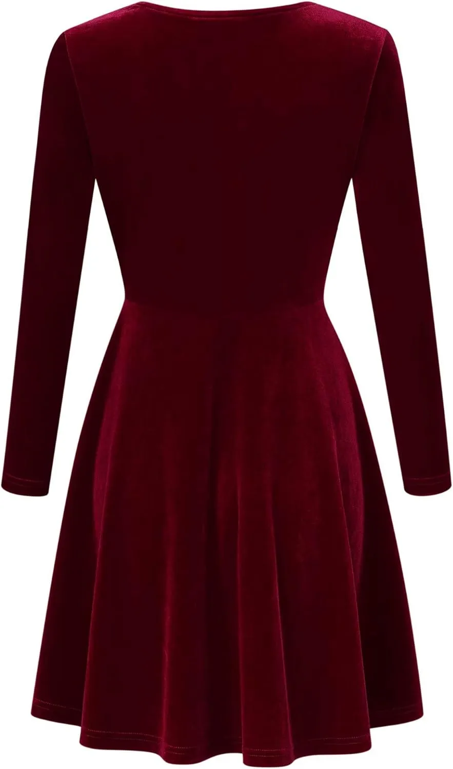 Women's V Neck Velvet Formal Elegant Evening Party Mini Dress
