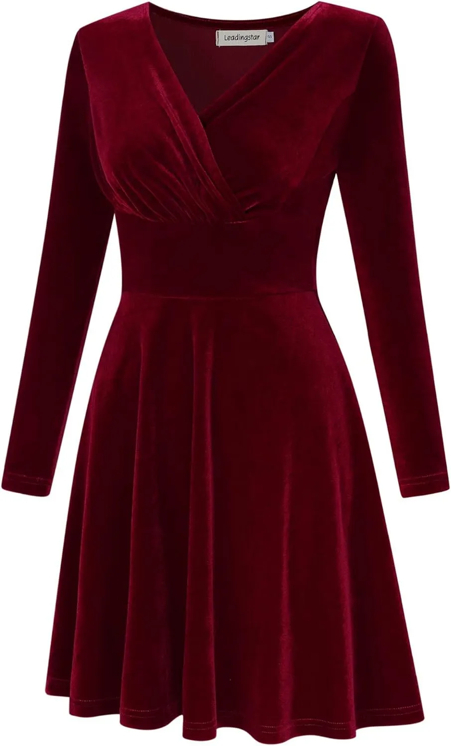 Women's V Neck Velvet Formal Elegant Evening Party Mini Dress