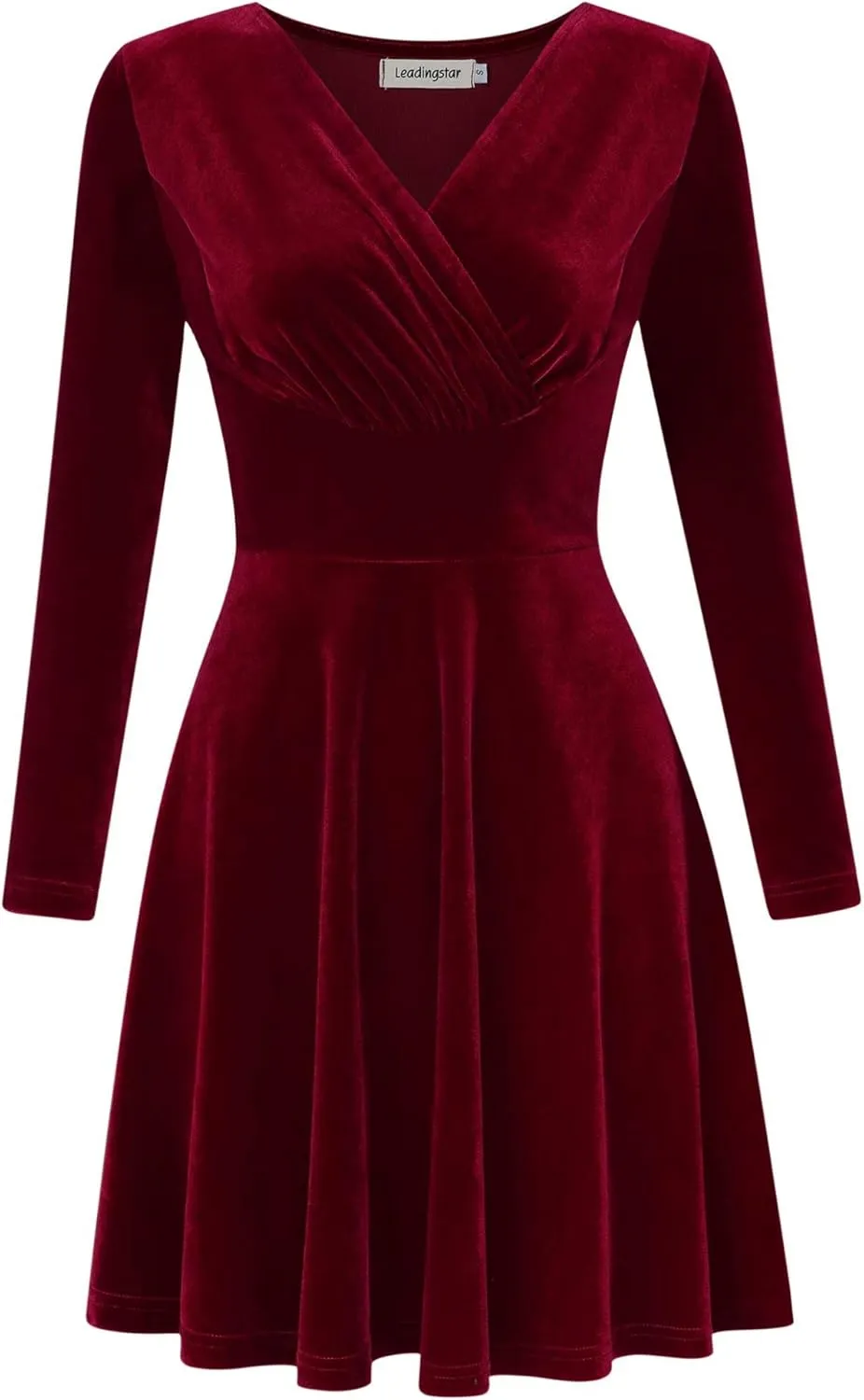 Women's V Neck Velvet Formal Elegant Evening Party Mini Dress