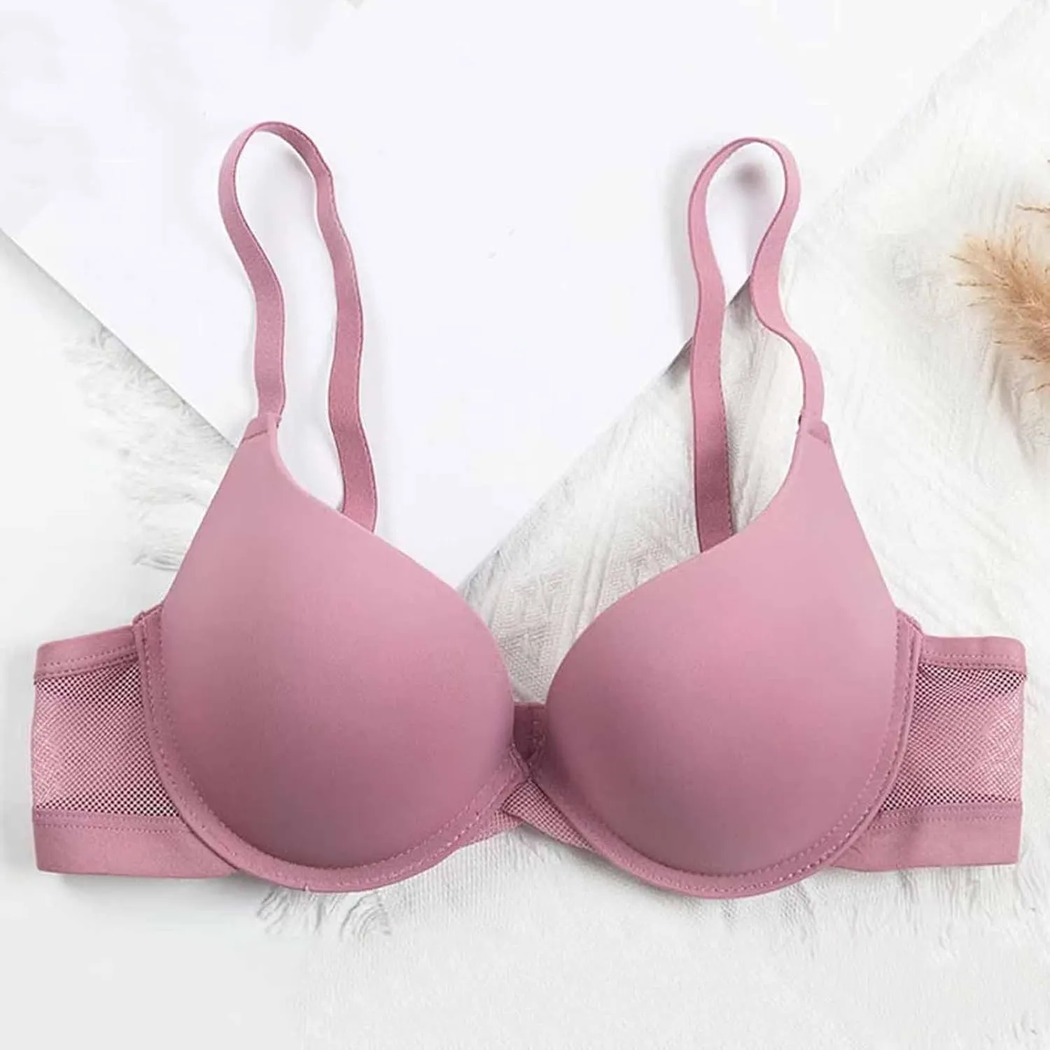 Women's Wireless Lightly Lined Comfort Bra Everyday Underwear Plus Size Bras for Women Push up