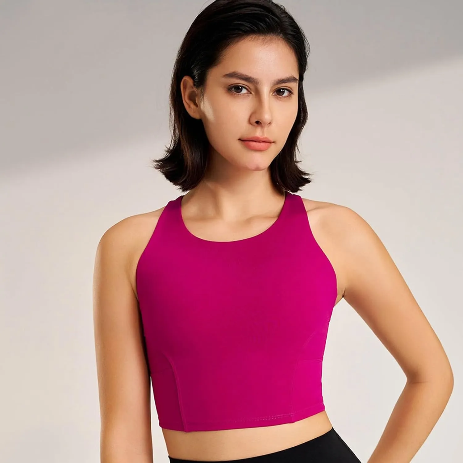 Women's Yoga Fitness Tank Tops Racerback Quick-Dry Wicking Bras Corset Sports Bralettes Underwear Crop Vest Tops