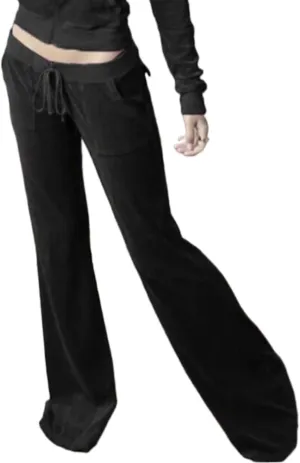 XFLnaraz Women Velvet Baggy Jogger Sweatpants High Waist Wide Leg Elastic Waist Lounge Athletic Long Trousers Streetwear